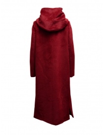 Maison Lener Temporel long hooded coat in burgundy red buy online