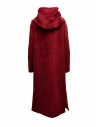 Maison Lener Temporel long hooded coat in burgundy red shop online womens coats