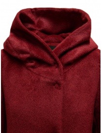 Maison Lener Temporel long hooded coat in burgundy red price