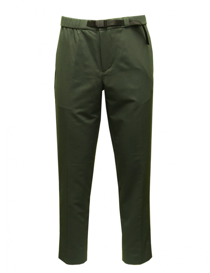 Monobi green trousers with integrated belt 11935305 F 29786 FOREST GREEN mens trousers online shopping