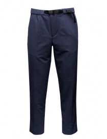 Mens trousers online: Monobi blue pants with integrated belt