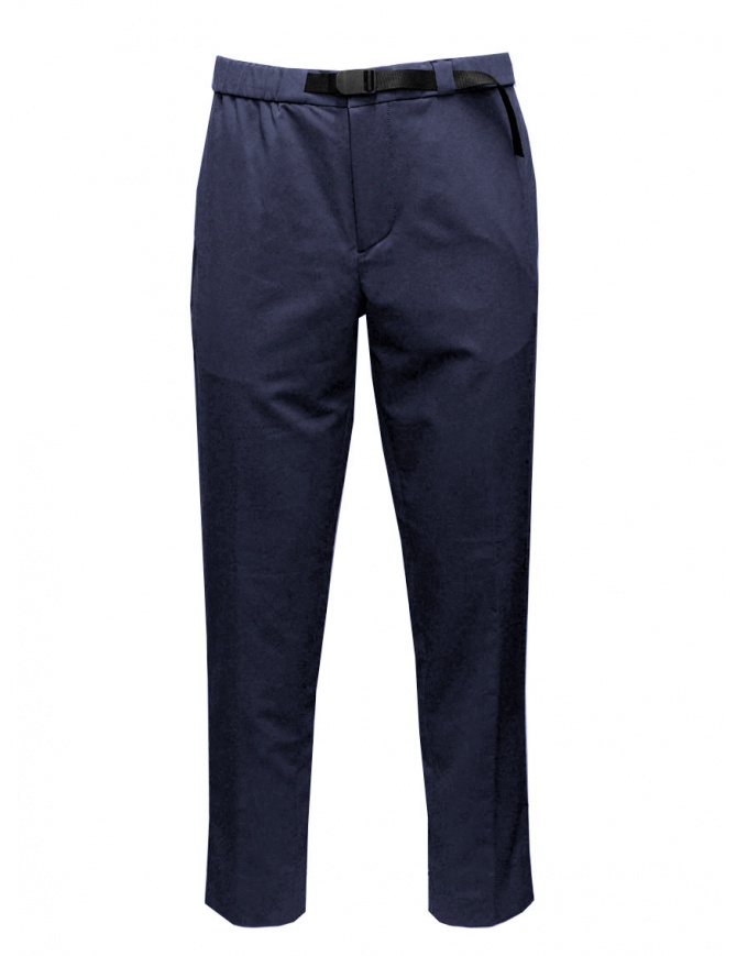 Monobi blue pants with integrated belt 11935305 F 27664 SAILOR BLUE mens trousers online shopping