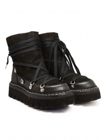 Guidi MOON01 black ankle boots with platform wedge heel online