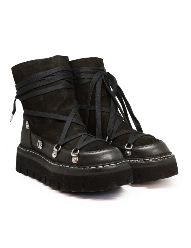Guidi stivaletti MOON01 neri con zeppa platform MOON01 CALF REVERSE calzature donna online shopping