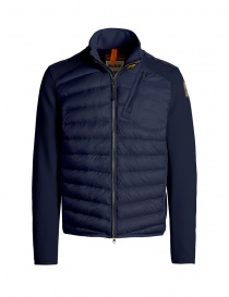 Parajumpers Jayden blue down jacket with fleece sleeves PMHYBWU01 JAYDEN NAVY 562