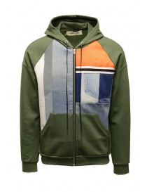 Qbism green sweatshirt with jeans details and reflective band online