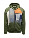 Qbism green sweatshirt with jeans details and reflective band buy online STYLE 04 PJ02