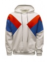 Qbism white hooded sweatshirt with red and blue geometric inserts buy online STYLE 09 PJ02