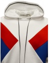 Qbism white hooded sweatshirt with red and blue geometric inserts STYLE 09 PJ02 price