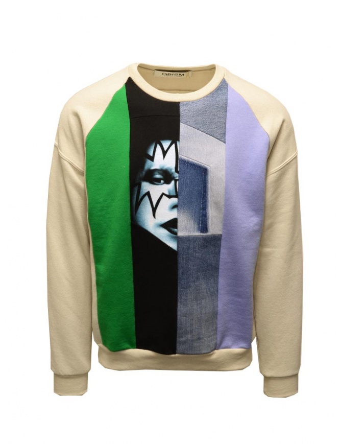 Qbism beige sweatshirt with Kiss print STYLE 06 PJ02 men s knitwear online shopping