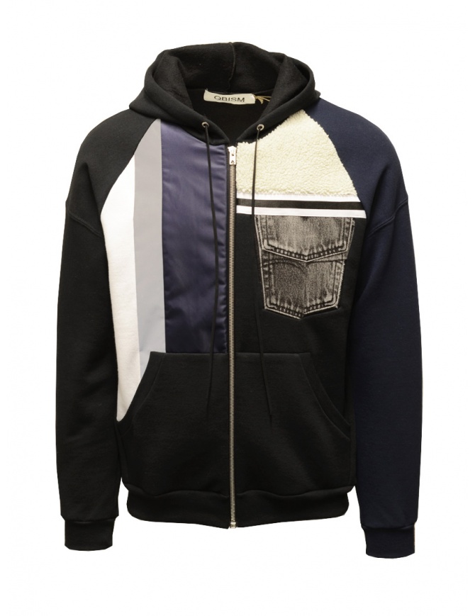 Qbism black hooded sweatshirt with plush detail STYLE 05 PJ02