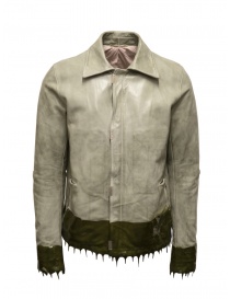 Carol Christian Poell LM/2498R giacca in pelle grigia con gomma colata acquista online