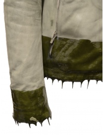 Carol Christian Poell LM/2498R giacca in pelle grigia con gomma colata giubbini uomo prezzo