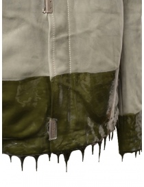 Carol Christian Poell LM/2498R giacca in pelle grigia con gomma colata acquista online prezzo