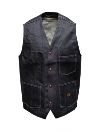 Mens vests online: Kapital indigo dark blue denim vest