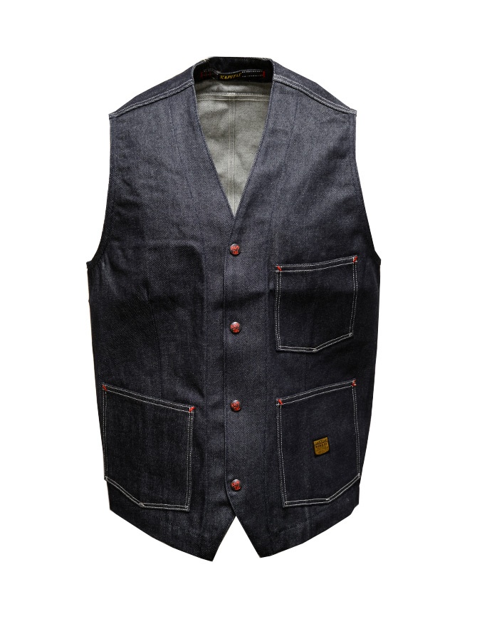 Kapital indigo dark blue denim vest K2209SJ002 IDG mens vests online shopping