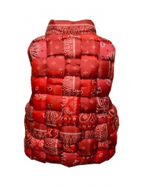 Kapital red interwoven vest with print