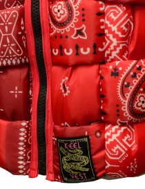 Kapital red interwoven vest with print womens vests buy online