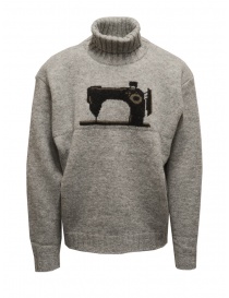 Kapital grey turtleneck sweater with sewing machine K2209KN038 GRY