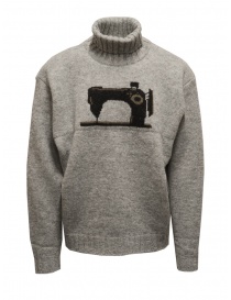 Kapital maglione a collo alto grigio con macchina da cucire online