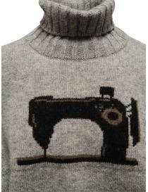 Kapital grey turtleneck sweater with sewing machine price
