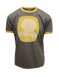 T shirt uomo online: Kapital t-shirt grigia e gialla con gatto sulla chitarra