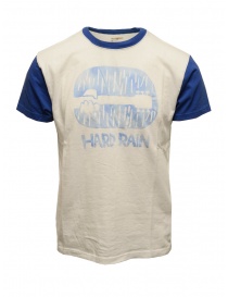 Kapital T-shirt Hard Rain bianca e blu K2206SC146 WHITE