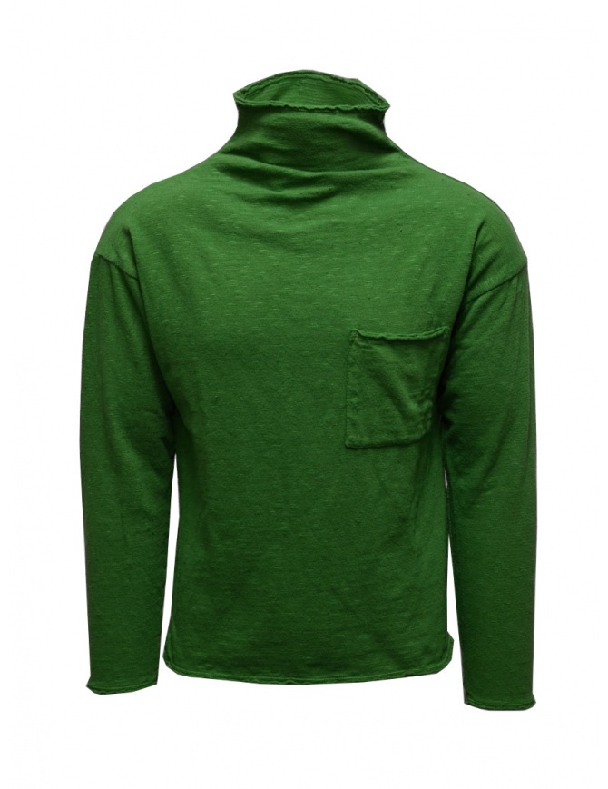 Kapital maglia a collo alto verde con taschino EK-457 GRN maglieria uomo online shopping