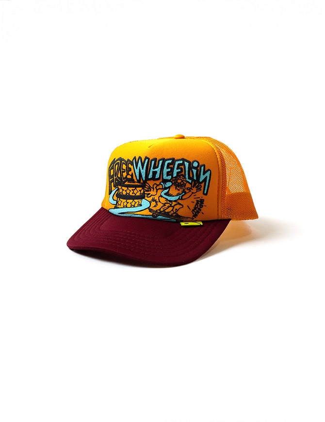 Kapital Free Wheelin yellow and red cap K2206XH543 GOLDxBURGUNDY hats and caps online shopping