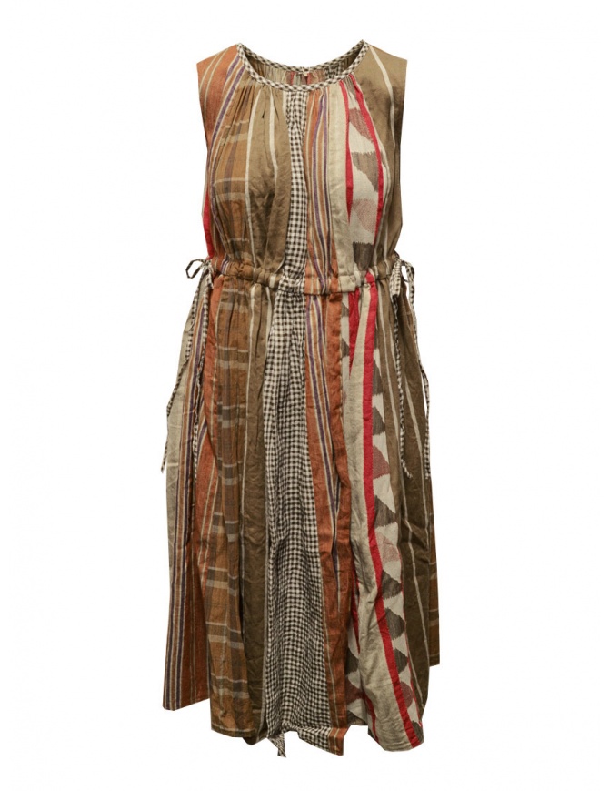 Kapital brown patchwork dress K2204OP096 BROWN womens dresses online shopping