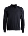 Monobi Woolmax navy blue knitted long-sleeved polo shirt buy online 11809503 F 5020 NAVY BLUE