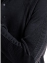 Monobi Woolmax navy blue knitted long-sleeved polo shirt shop online men s knitwear