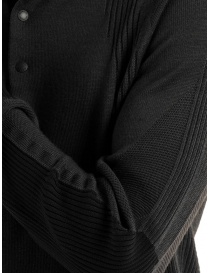 Monobi black long-sleeved polo shirt in wool knit price