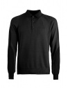Monobi black long-sleeved polo shirt in wool knit buy online 11809503 F 5099 BLACK RAVEN