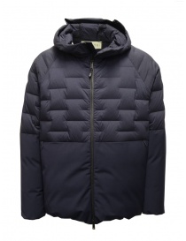 Monobi piumino blu navy con parti in lana online