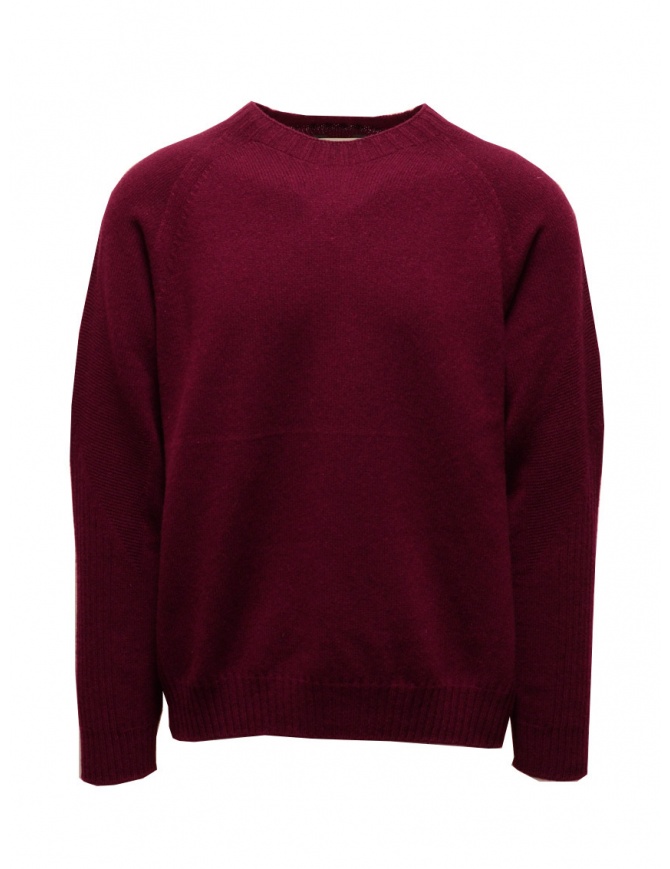 Monobi pullover in merlot red recycled cashmere for men