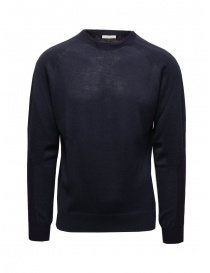 Monobi pullover in lana merino blu navy online