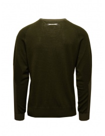 Monobi pullover in military green merino wool