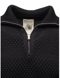 S.N.S. Herning Fisherman pullover blu navy con zip corta