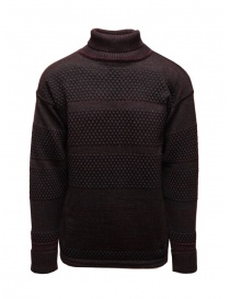 Men s knitwear online: S.N.S. Herning Fisherman wine colored turtleneck sweater