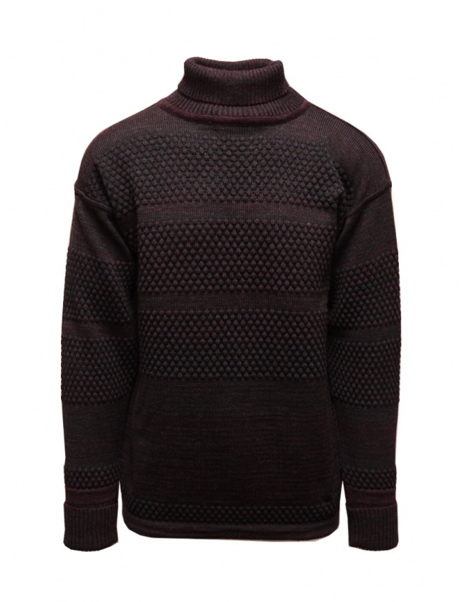 S.N.S. Herning Fisherman wine colored turtleneck sweater 175-00H B6225 HYBRID PURPLE men s knitwear online shopping