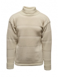 Men s knitwear online: S.N.S Herning Fisherman white turtleneck sweater