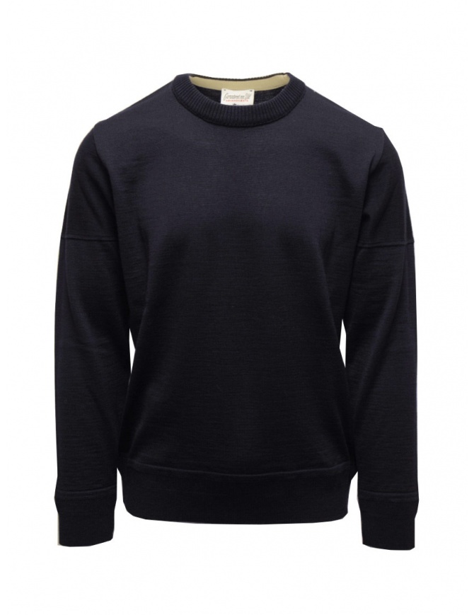 S.N.S. Herning Intro navy blue crew neck pullover 192-00R U2021 NAVY BLUE men s knitwear online shopping