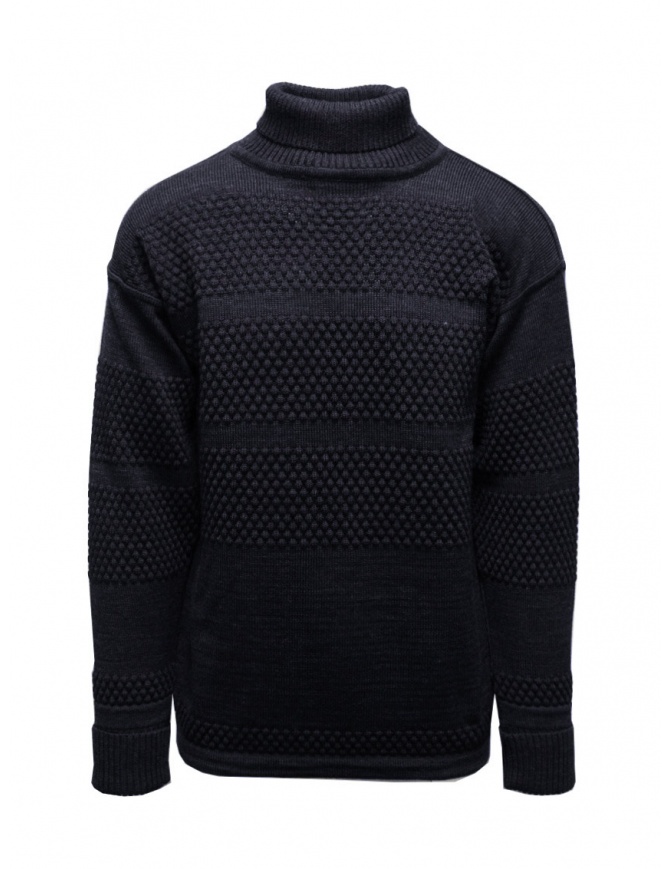 S.N.S. Herning Fisherman maglione blu navy a collo alto 175-00H U2019 NAVY BLUE maglieria uomo online shopping