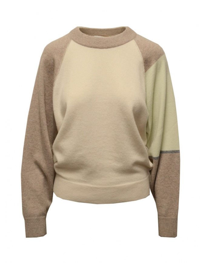 Dune_ beige-green color block cashmere pullover 01 35 K24P SHINE women s knitwear online shopping