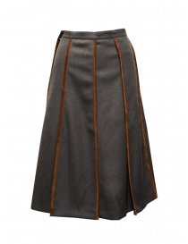 Cellar Door asphalt grey pleated midi skirt CAREN ASFALTO MW357 97