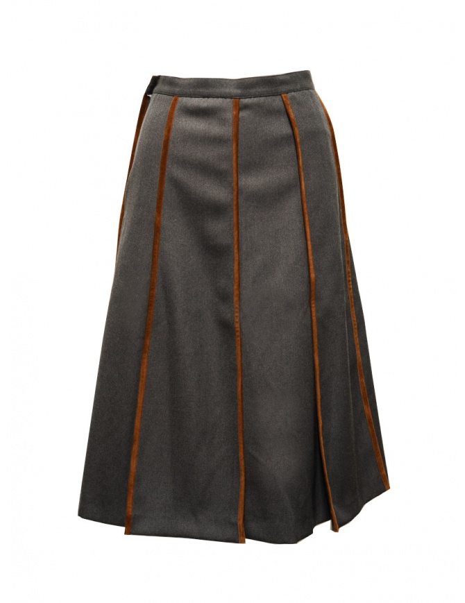 Cellar Door asphalt grey pleated midi skirt CAREN ASFALTO MW357 97 womens skirts online shopping