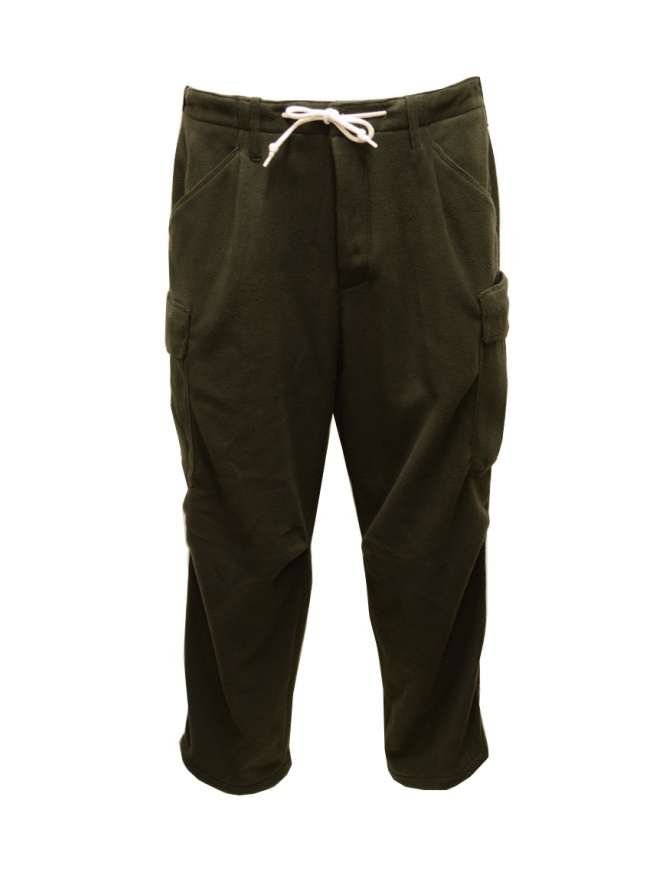 Cellar Door Pantalone cargo in felpa verde oliva scuro CARGO C OLIVE NIGHTS OQ156 78 pantaloni uomo online shopping