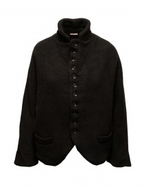 Womens jackets online: Kapital Melton jacket in black wool