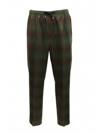 Pantaloni uomo online: Cellar Door Alfredo pantalone in lana a quadri verdi